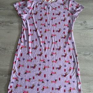 Purple Reindeer wienerdogs Print Nightgown
